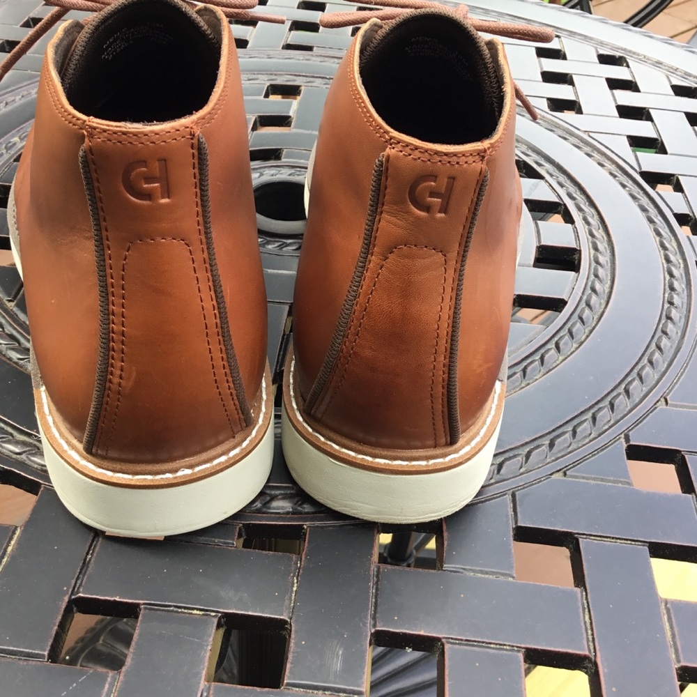 Cole Haan Men's Cognac Leather Chukka Boots - Picture 4 of 9